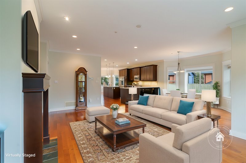 Living | Dining Room & Kitchen (Virtual Staging)