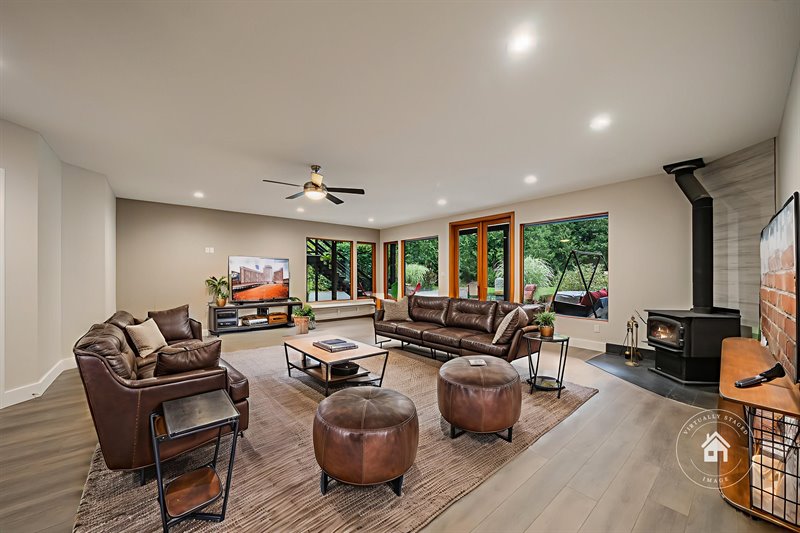 Lower Level - Living | Dining Room (Virtual Staging)