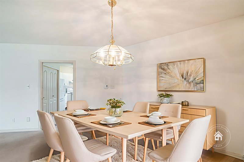 Dining Room - Door to Kitchen | Family Room (Virtual Staging)