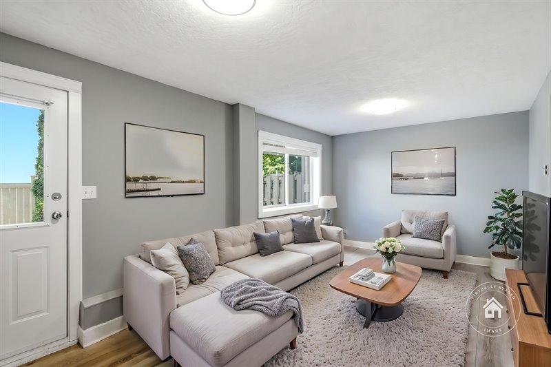 Family Room - Door to Backyard (Virtual Staging)